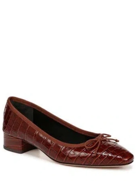 Veronica Beard Shoes - Veronica Beard Cecile Bow Crocodile Leather Pumps